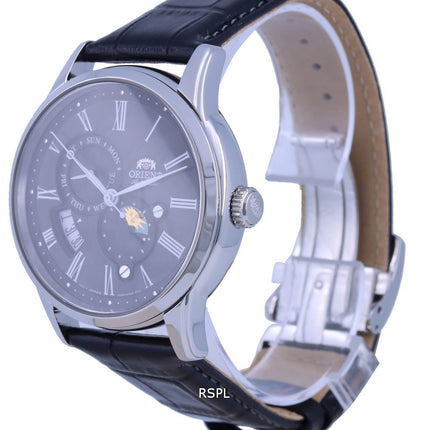Montre pour homme Orient Sun &amp, Moon cadran noir automatique RA-AK0010B10B