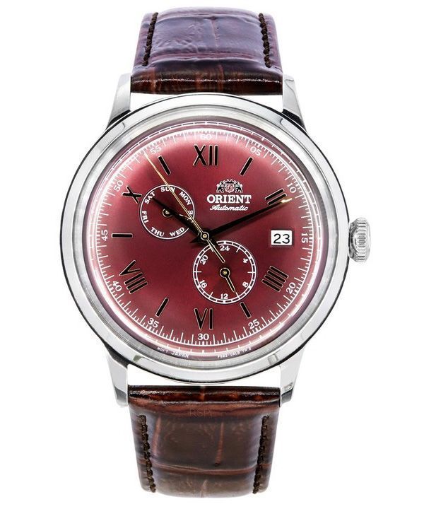 Montre Homme Orient Bambino GMT Version 8 Bracelet Cuir Cadran Rouge Automatique RA-AK0705R10B RA-AK0705R30B