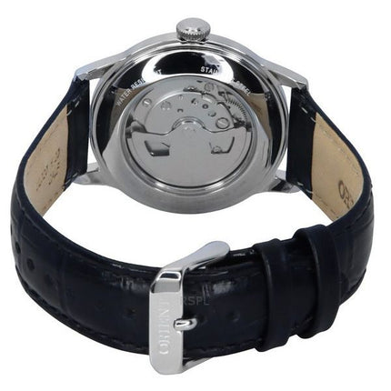 Montre automatique pour homme Orient Classic Bambino Version 2 avec bracelet en cuir noir et cadran argenté RA-AP0104S