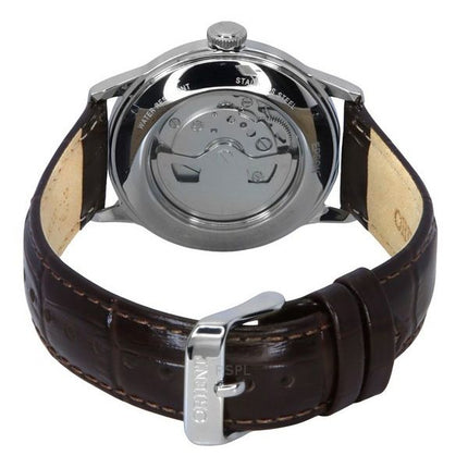 Montre automatique pour homme Orient Classic Bambino Version 2 avec bracelet en cuir marron et cadran champagne RA-AP0105Y