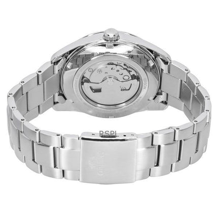 Montre automatique pour homme Orient Classic Contemporary en acier inoxydable avec cadran bleu clair en forme de cœur ouvert RA-