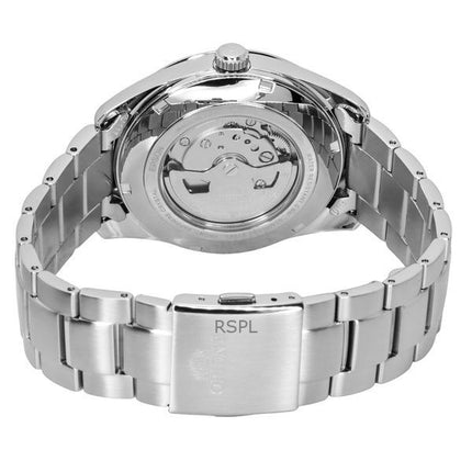 Montre automatique pour homme Orient Classic Contemporary en acier inoxydable avec cadran rouge en forme de cœur ouvert RA-AR001