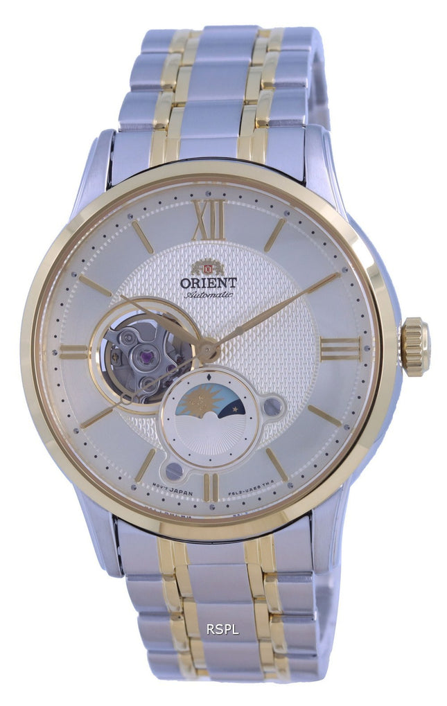 Montre pour homme Orient Classic Sun &  Moon Open Heart Automatic RA-AS0007S10B