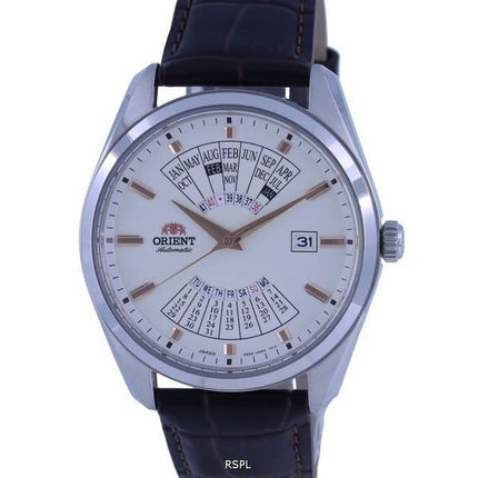 Orient Multi Year Calendar Blanc Cadran Cuir Automatique RA-BA0005S10B Montre Homme