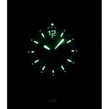 Montre pour homme Orient Sports Panda chronographe en acier inoxydable cadran blanc RA-TX0203S10B 200M de plongée solaire