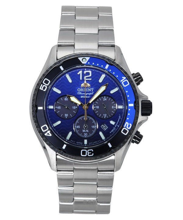 Montre de plongée à quartz Orient Sports RA-TX0208L 200M pour homme, édition limitée, cadran dégradé bleu, 20e anniversaire