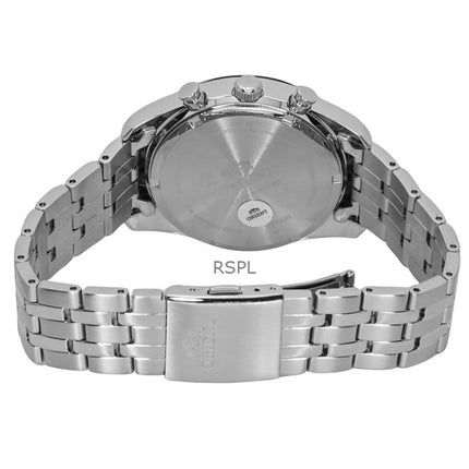 Montre homme Orient Contemporary Chronographe en acier inoxydable, cadran bleu marine, quartz RA-TX0303L