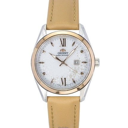 Montre homme Orient Stretto à bracelet en cuir, cadran blanc et énergie solaire RA-WG0604S