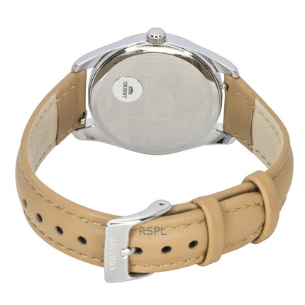 Montre homme Orient Stretto à bracelet en cuir, cadran blanc et énergie solaire RA-WG0604S