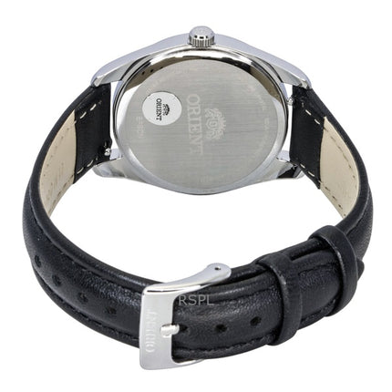 Montre femme Orient Stretto à bracelet en cuir, cadran bleu et énergie solaire RA-WG0605L