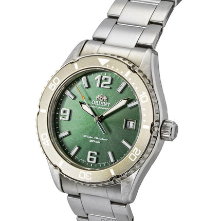 Montre homme Orient Sport RA-WJ0001E 200M, cadran vert, solaire, en acier inoxydable