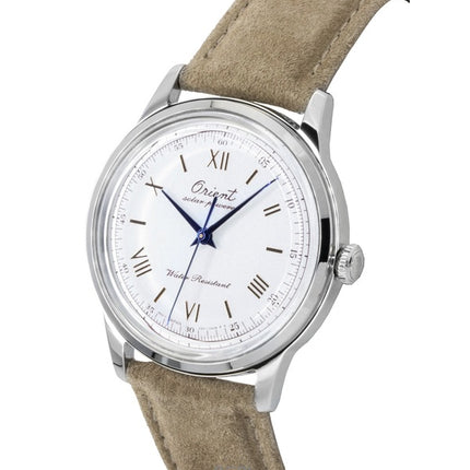 Montre homme Orient Bambino édition limitée 75e anniversaire, cadran blanc solaire RA-WK0006S, avec bracelet supplémentaire