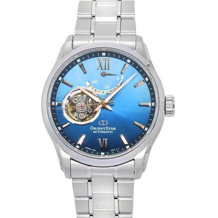Montre pour homme Orient Star Contemporary Limited Edition, cœur ouvert, cadran bleu, automatique RE-AT0017L00B 100M, avec brace