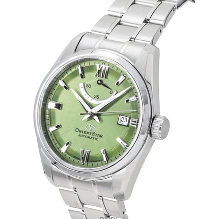 Montre homme Orient Star Contemporary en acier inoxydable, cadran vert, automatique RE-AU0107E, étanche à 100 m