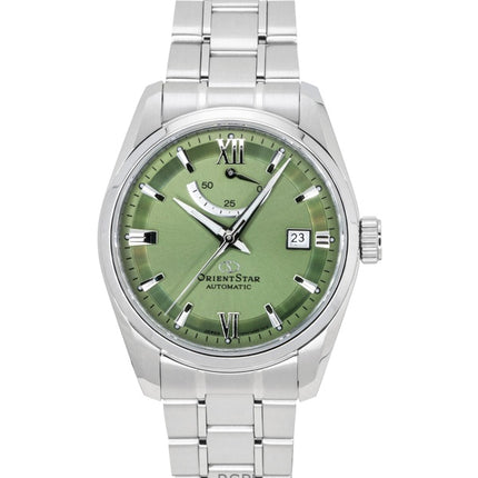 Montre homme Orient Star Contemporary en acier inoxydable, cadran vert, automatique RE-AU0107E, étanche à 100 m