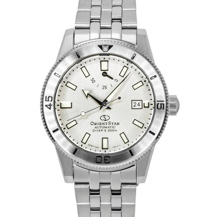 Montre homme Orient Star 1964 1ère édition, cadran argenté, automatique, étanche à 200 m, en acier inoxydable (RE-AU0502S).