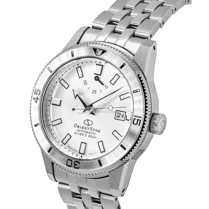 Montre homme Orient Star 1964 1ère édition, cadran argenté, automatique, étanche à 200 m, en acier inoxydable (RE-AU0502S).