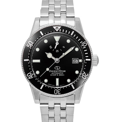 Montre homme Orient Star 1964 2e édition M42, boîtier en acier inoxydable, cadran noir, mouvement automatique de plongée RE-AU0601B, étanche à 200 m