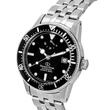 Montre homme Orient Star 1964 2e édition M42, boîtier en acier inoxydable, cadran noir, mouvement automatique de plongée RE-AU0601B, étanche à 200 m