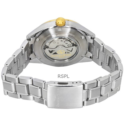 Montre homme Orient Star Contemporary en acier inoxydable avec cadran champagne et squelette automatique RE-AV0124G 100 m