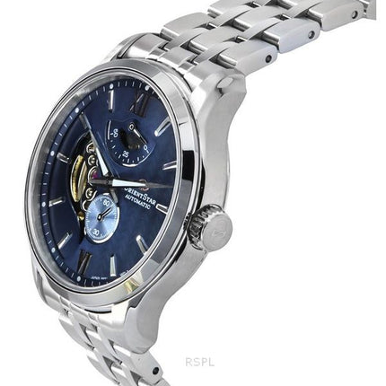 Montre pour homme Orient Star contemporaine en acier inoxydable avec cadran bleu automatique RE-AV0B08L00B 100M