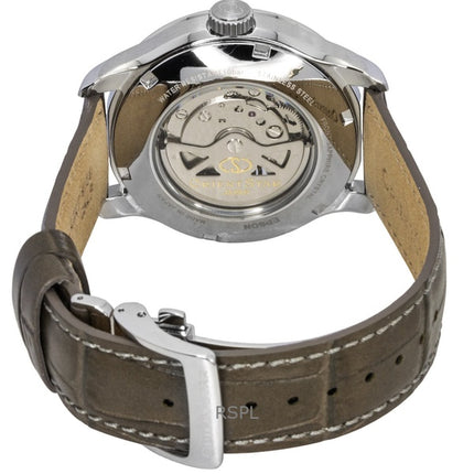 Montre homme Orient Star contemporaine avec bracelet en cuir, cadran champagne et cœur ouvert, automatique, RE-AV0B10G, 100 m