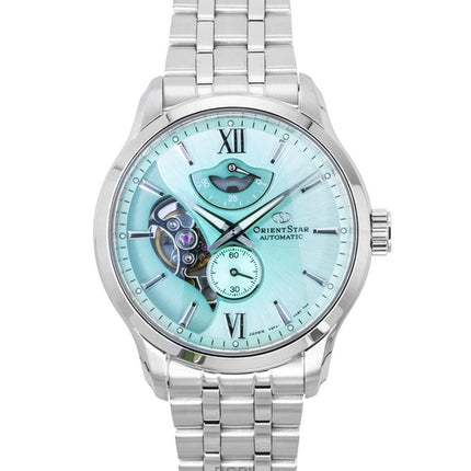 Montre homme Orient Star Contemporary édition limitée, boîtier ouvert vert menthe, automatique, RE-AV0B11E, 100 m