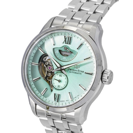Montre homme Orient Star Contemporary édition limitée, boîtier ouvert vert menthe, automatique, RE-AV0B11E, 100 m
