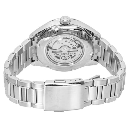 Montre homme Orient Star Contemporary M34 F7 en acier inoxydable, semi-squelette, cadran blanc, automatique RE-BY0011S