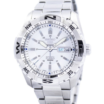 Montre homme Seiko 5 Sports, cadran argenté, automatique, 23 rubis, fabriquée au Japon, SNZJ03J1, remise à neuf