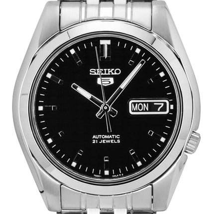 Montre homme Seiko 5, cadran noir, automatique, 21 rubis, SNK361K1, remise à neuf