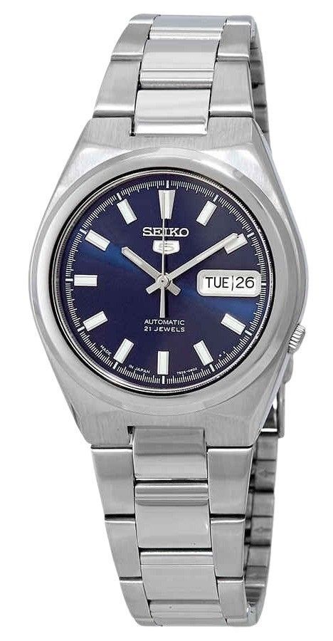 Montre homme Seiko SNKC51J1 automatique en acier inoxydable et cadran bleu, remise à neuf
