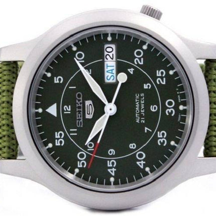 Montre automatique Seiko 5 pour homme, cadran vert militaire, SNK805K2, remise à neuf