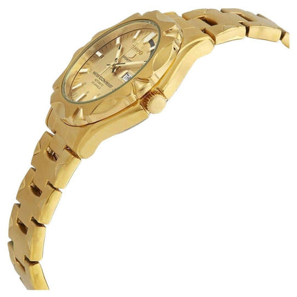 Montre homme Seiko 5 Sports, acier inoxydable doré, cadran doré, automatique, 100 m, SNZ450J1, remise à neuf