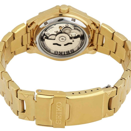 Montre homme Seiko 5 Sports, acier inoxydable doré, cadran doré, automatique, 100 m, SNZ450J1, remise à neuf