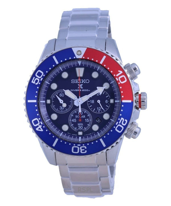 Montre de plongée Seiko Prospex Chronograph Solar Diver&#39;s SSC783P1 200 m reconditionnée pour homme
