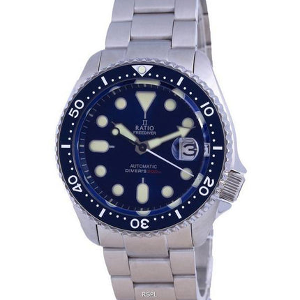 Ratio FreeDiver Cadran Bleu Acier Inoxydable Automatique RTB202 200M Montre Homme