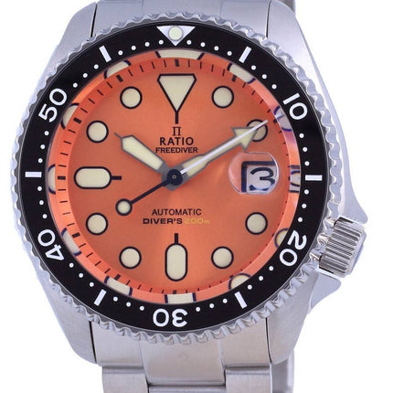 Ratio FreeDiver Orange Cadran Acier Inoxydable Automatique RTB214 200M Montre Homme