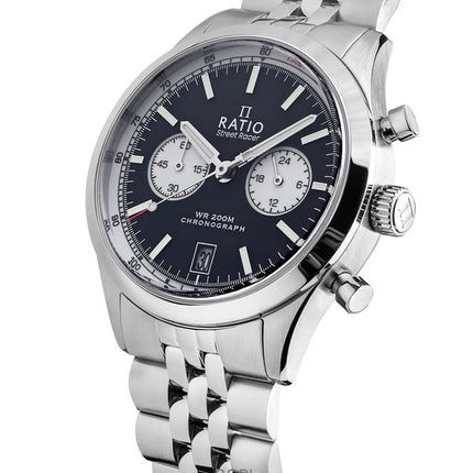 Montre Ratio Street Racer Chronographe RTC012 200M Cadran Panda Inversé