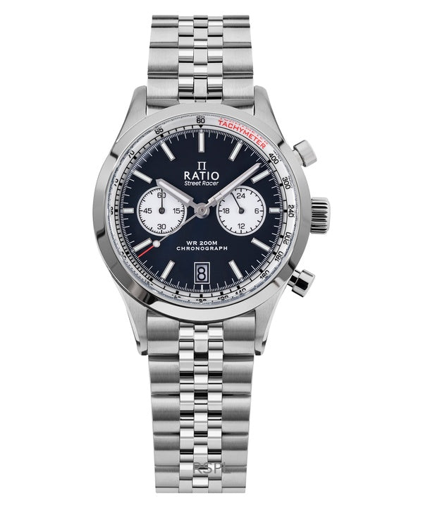 Montre Ratio Street Racer Chronographe RTC012 200M Cadran Panda Inversé