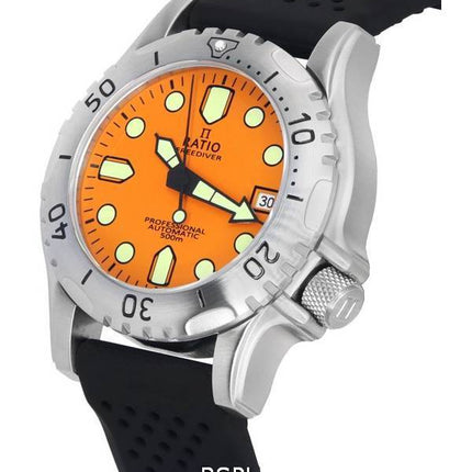 Ratio FreeDiver Professional Saphir Orange Cadran Automatique RTF017 500M Montre Homme