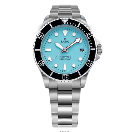 Montre homme Ratio FreeDiver Sapphire en acier inoxydable avec cadran bleu glacier automatique RTF042 200M (C