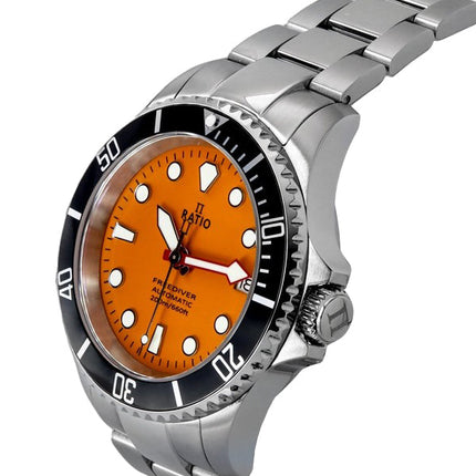 Montre homme Ratio FreeDiver Sapphire en acier inoxydable, cadran orange, automatique RTF045 200M, remise à neuf