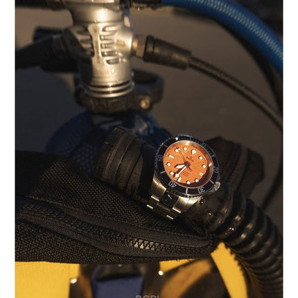 Montre homme Ratio FreeDiver Sapphire en acier inoxydable, cadran orange, automatique RTF045 200M, remise à neuf