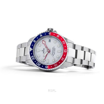 Montre pour hommes Ratio FreeDiver GMT série saphir acier inoxydable cadran blanc bleu rouge lunette Pepsi automatique RTF061 20