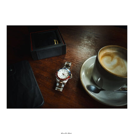 Montre pour hommes Ratio FreeDiver GMT série saphir acier inoxydable cadran blanc bleu rouge lunette Pepsi automatique RTF061 20