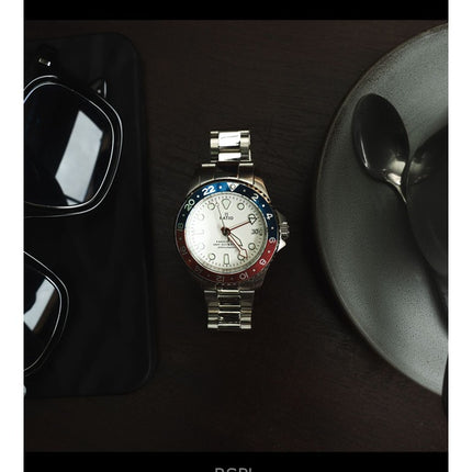 Montre pour hommes Ratio FreeDiver GMT série saphir acier inoxydable cadran blanc bleu rouge lunette Pepsi automatique RTF061 20