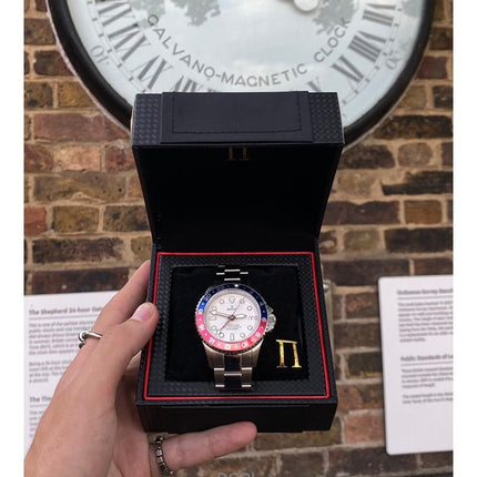 Montre pour hommes Ratio FreeDiver GMT série saphir acier inoxydable cadran blanc bleu rouge lunette Pepsi automatique RTF061 20