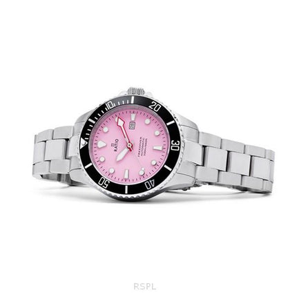 Montre femme Ratio FreeDiver Sapphire en acier inoxydable avec cadran rose bonbon automatique RTFL839 200M