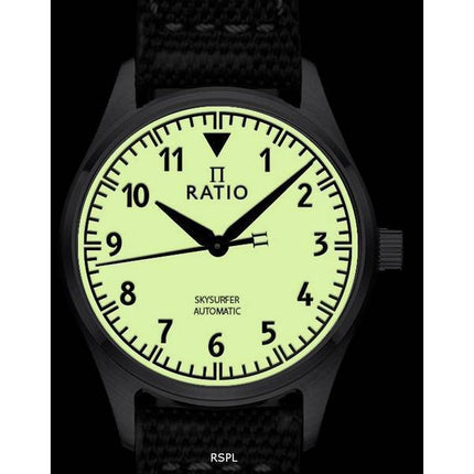 Ratio Skysurfer Pilot Cadran Lumineux Complet Nylon Automatique RTS307 200M Montre Homme